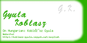 gyula koblasz business card